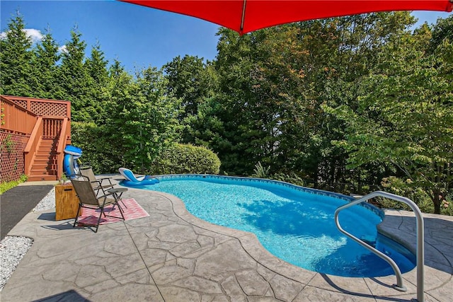 view of pool with a patio area