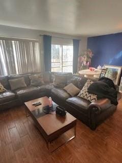 living room featuring hardwood / wood-style flooring