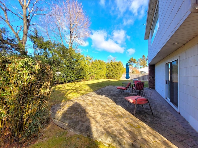 view of yard featuring a patio