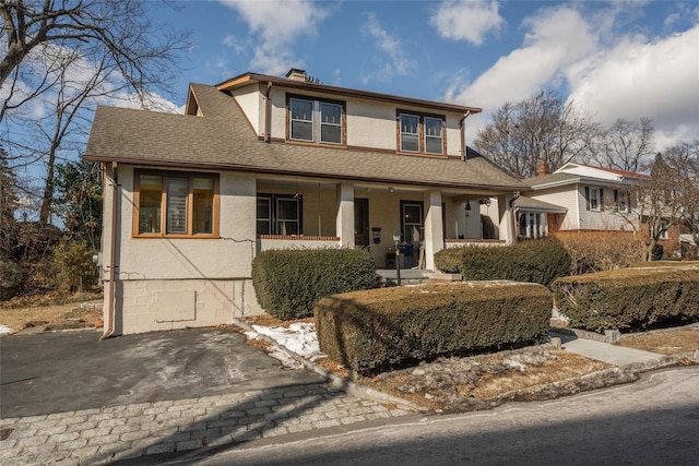 view of front of home featuring covered porch