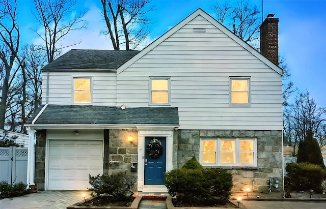 view of front facade with a garage