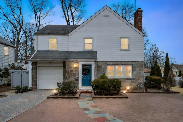 view of front facade with a garage