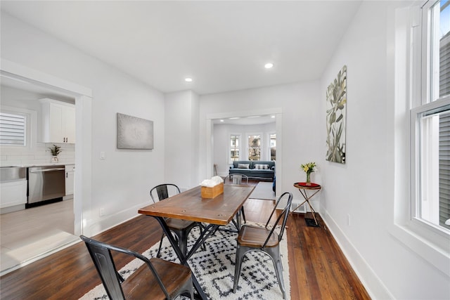 dining room featuring dark hardwood / wood-style floors