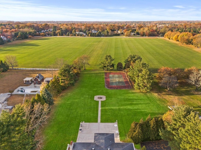 bird's eye view featuring a rural view