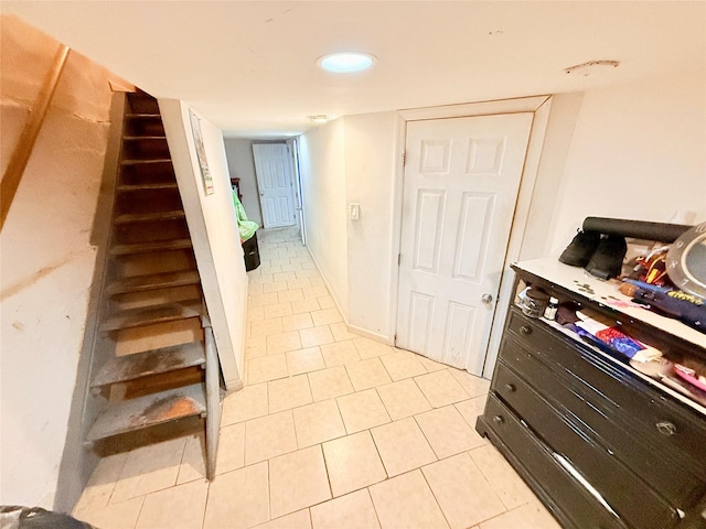 interior space with light tile patterned flooring