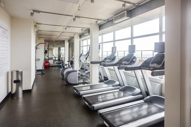 exercise room featuring plenty of natural light