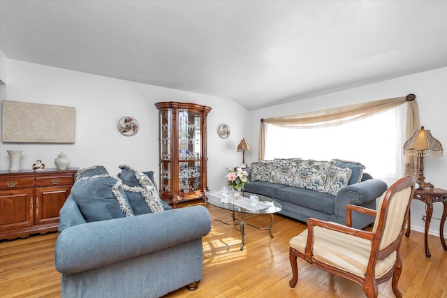 living room with light wood-type flooring