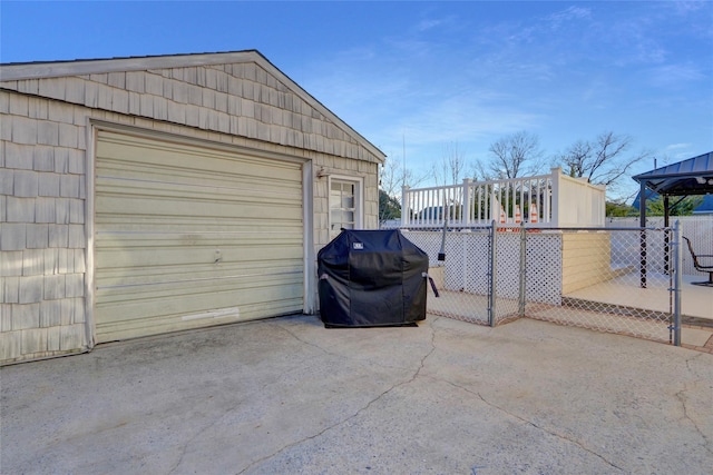 view of garage