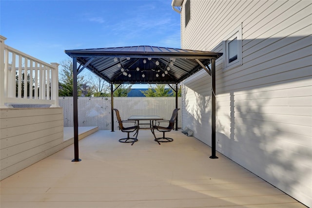 view of patio with a gazebo