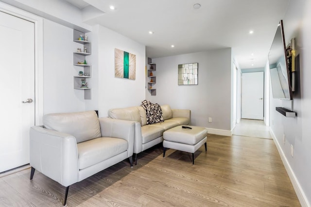 living room featuring light hardwood / wood-style flooring