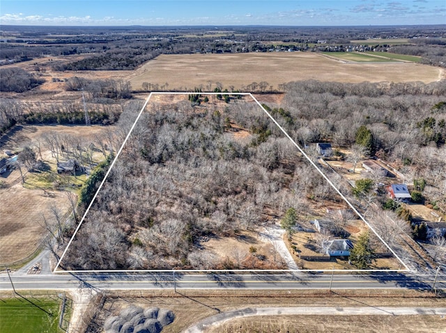 drone / aerial view with a rural view