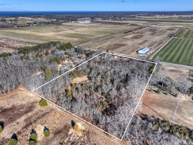 bird's eye view with a rural view