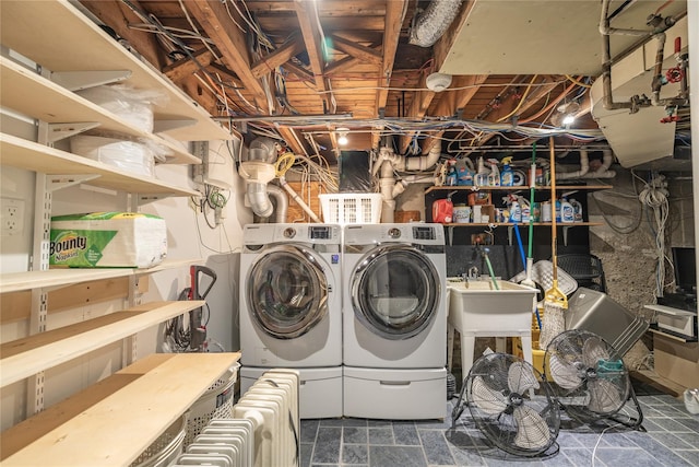 laundry room featuring washer and dryer