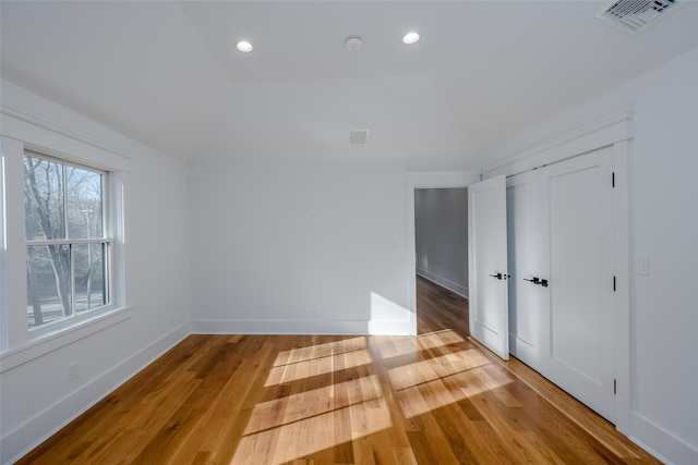 interior space with light hardwood / wood-style flooring