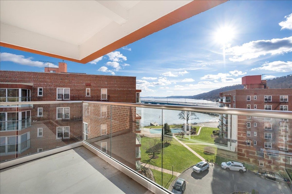 balcony with a water view