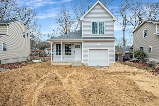 view of front of house with a garage