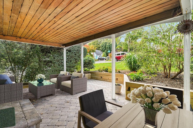 view of patio with an outdoor hangout area