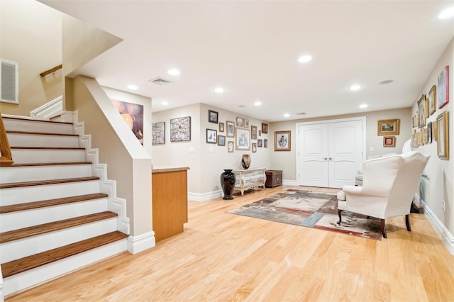 interior space featuring light wood-type flooring