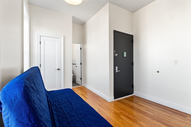 unfurnished bedroom featuring light hardwood / wood-style flooring