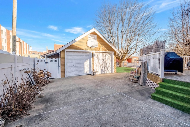 view of garage