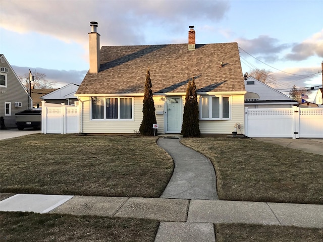 view of front of house with a front yard