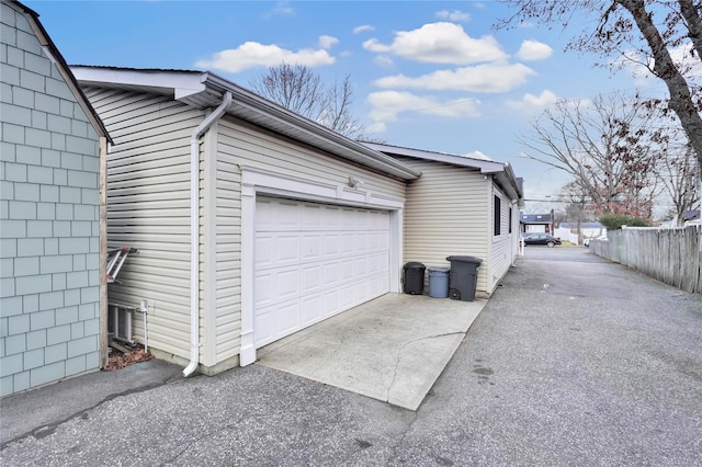 view of home's exterior featuring a garage