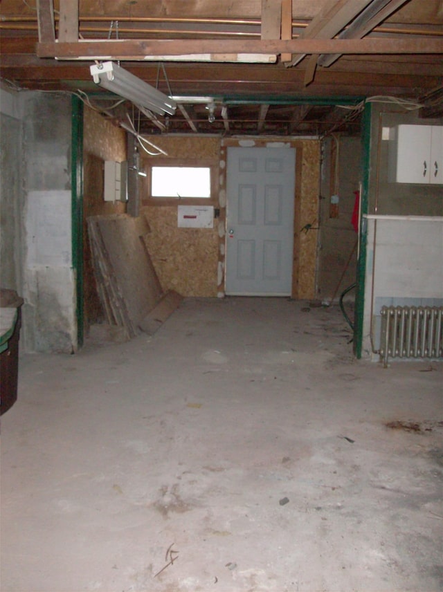 basement with radiator