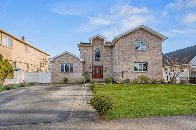 front facade featuring a front lawn