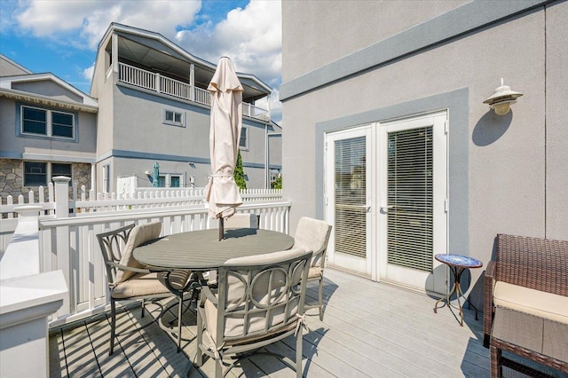 deck featuring french doors