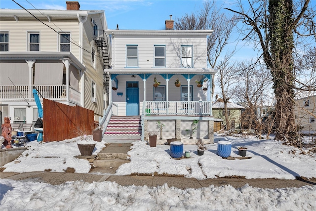 view of front facade with covered porch