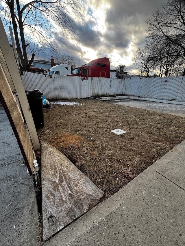 view of yard with fence