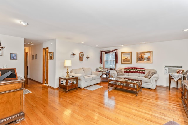 living room featuring light hardwood / wood-style flooring