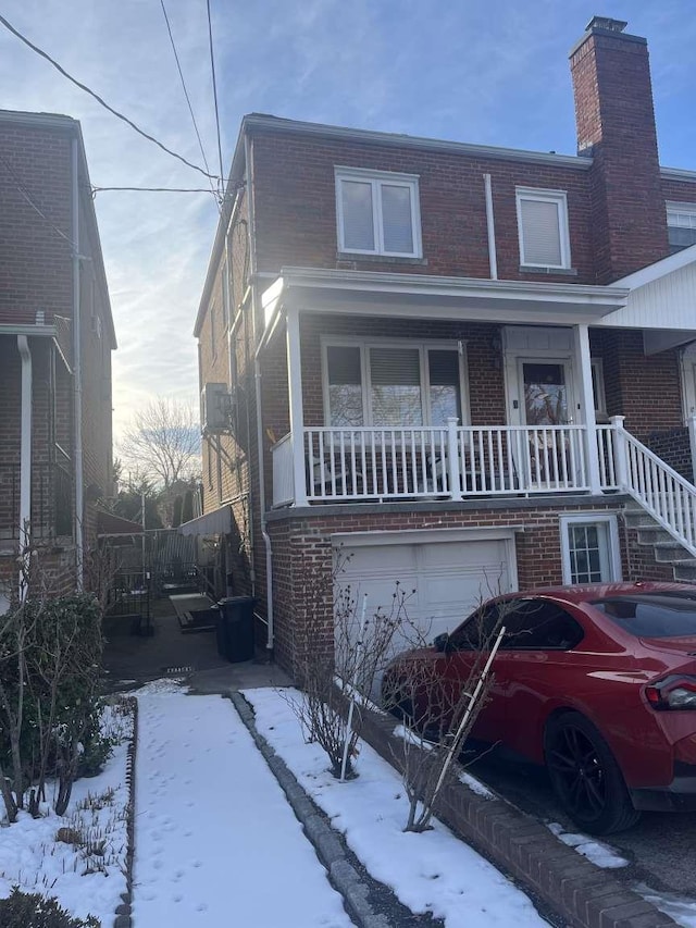 view of property featuring a garage