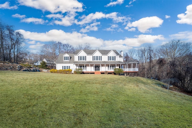 view of front of home with a front yard