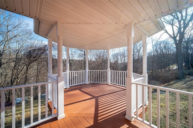 deck featuring a porch