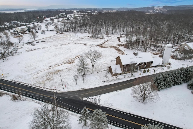 view of snowy aerial view