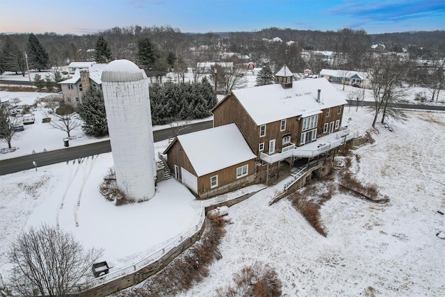 view of snowy aerial view