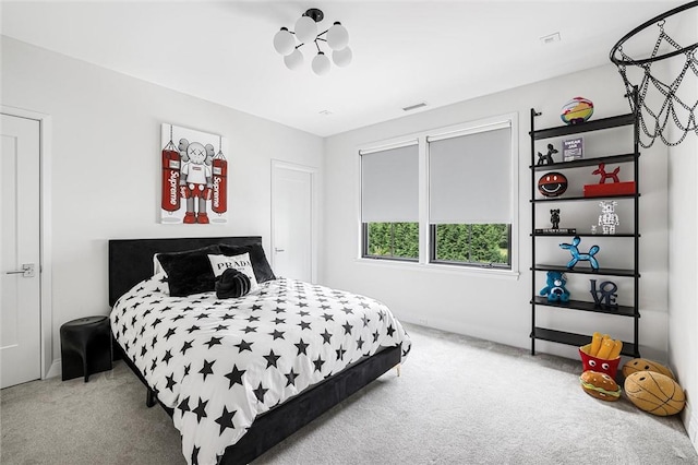 bedroom featuring carpet flooring