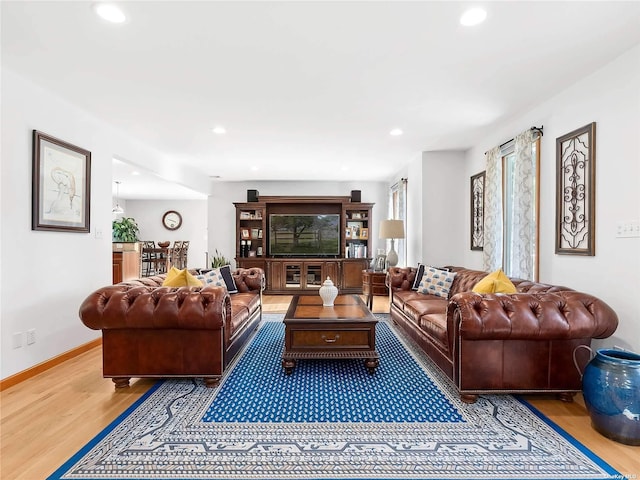 living room featuring hardwood / wood-style flooring