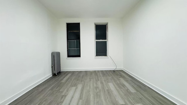 spare room featuring light wood-type flooring