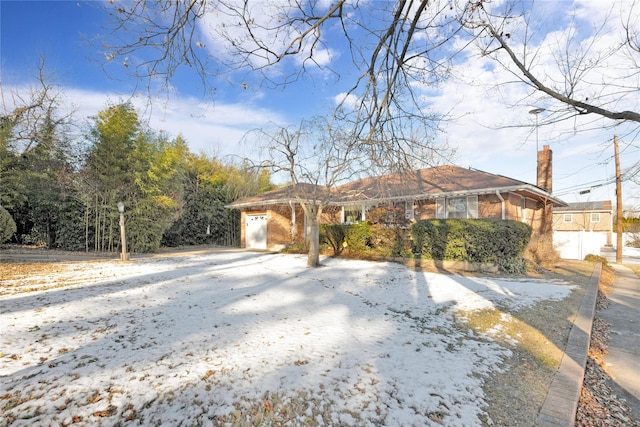 view of front of home with a garage