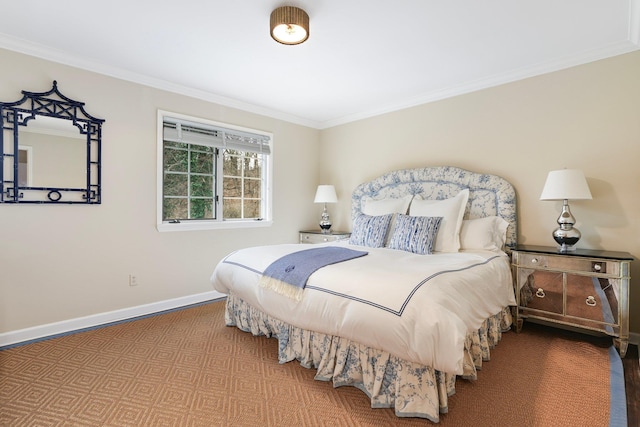 bedroom featuring ornamental molding