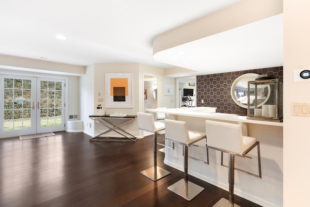 kitchen featuring dark hardwood / wood-style floors