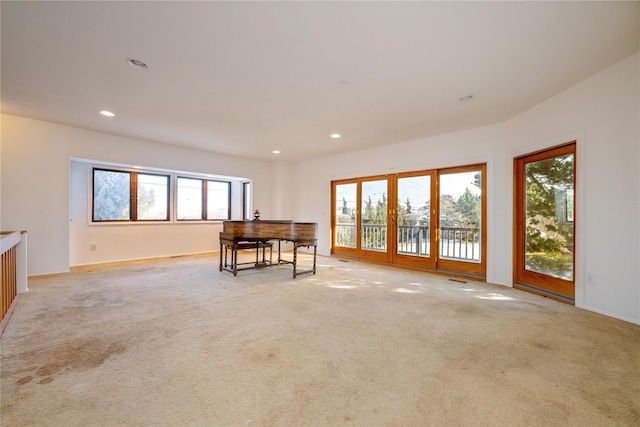 interior space with light colored carpet