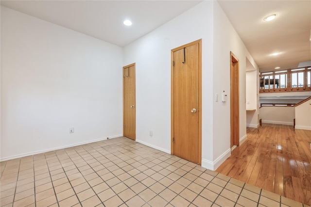 empty room featuring light wood-type flooring