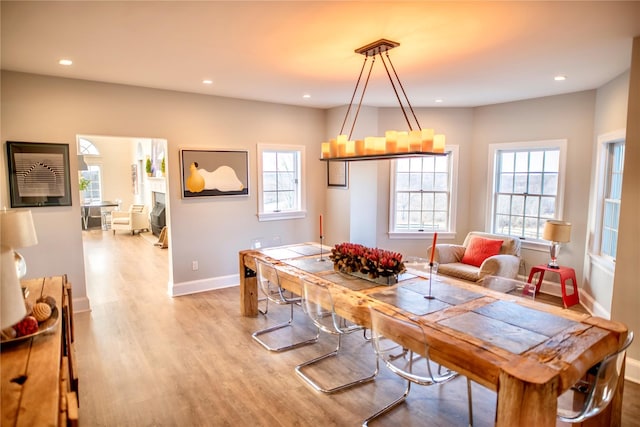 dining area featuring light hardwood / wood-style floors