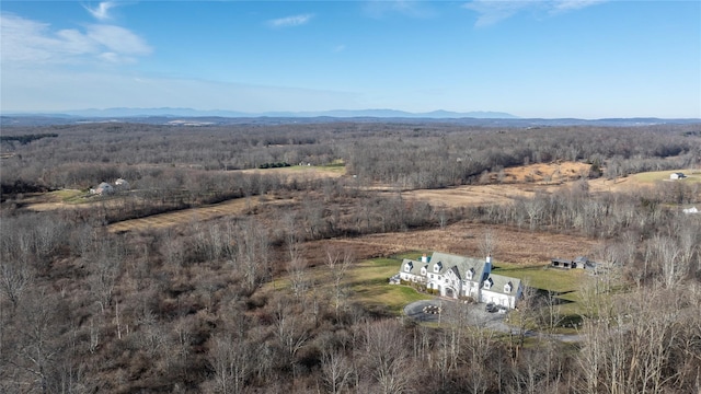 aerial view featuring a mountain view