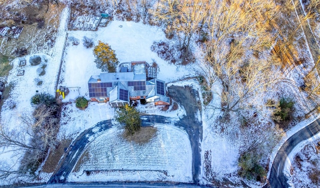 view of snowy aerial view