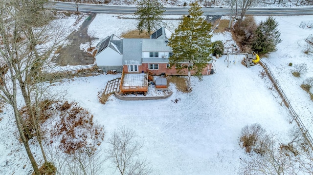 view of snowy aerial view