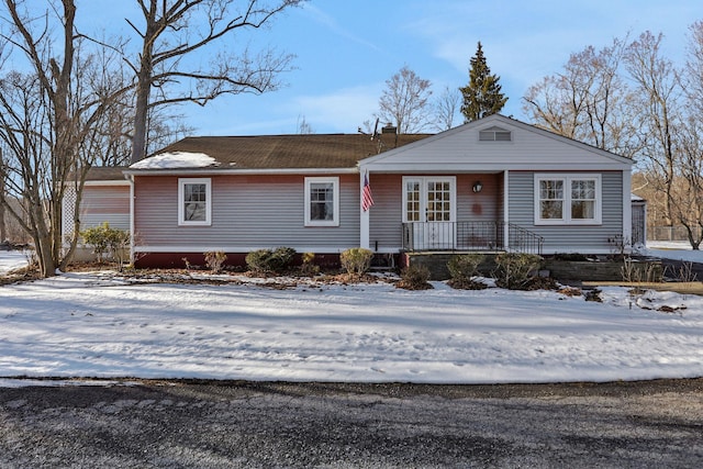 view of single story home